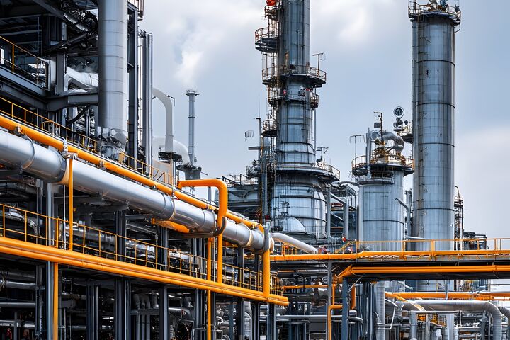 industry, refinery, factory, oil, plant, industrial, gas, chemical, pollution, power, chimney, energy, tower, fuel, pipe, petrochemical, smoke, environment, sky, production, technology, pipeline, electricity, steam, manufacturing
