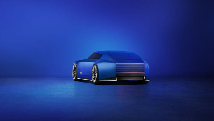 Blauer Jaguar Type 00 als Elektroauto-Konzept für den neuen Luxus-Kurs der britischen Traditionsmarke.