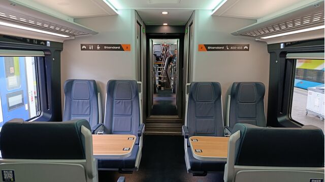 Zuginneres des Westbahn-„Panda“ vom chinesischen Hersteller CRRC.