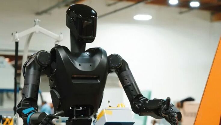 Humanoider Roboter Phantom MK-1, der in der Ukraine für Nachschub- und Logistikaufgaben an der Front getestet wird.