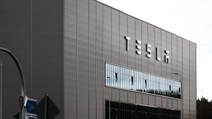 grünheide, berlin, germany - 08 08 2023: the german tesla gigafactory Berlin Brandenburg