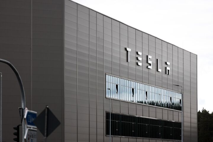 grünheide, berlin, germany - 08 08 2023: the german tesla gigafactory Berlin Brandenburg