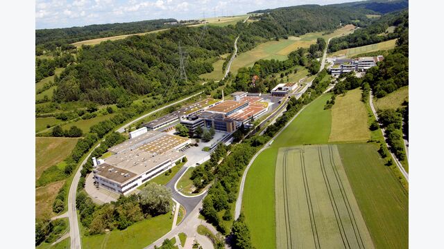 Konzernzentrale von ebm-papst in Mulfingen, Luftaufnahme