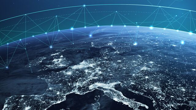 Eine grafische Darstellujng des neuen europäischen Sattelitennetz