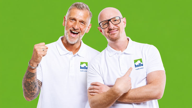 Simon Meinschad, bis Juni 2026 langjähriger Geschäftsführer des Familienunternehmens (li.), und Michael Koll, Bereichsleiter hollu Supply Chain