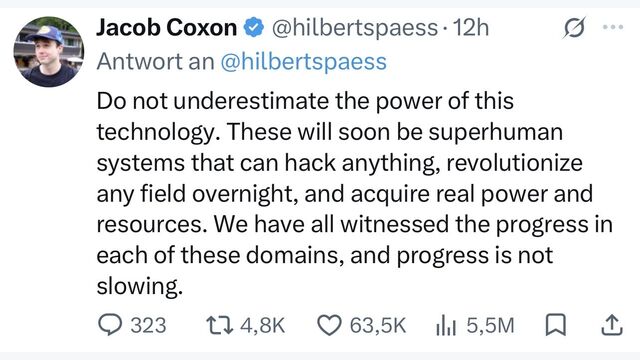 Screenshot eines Beitrags von Jacob Coxon auf der Plattform X