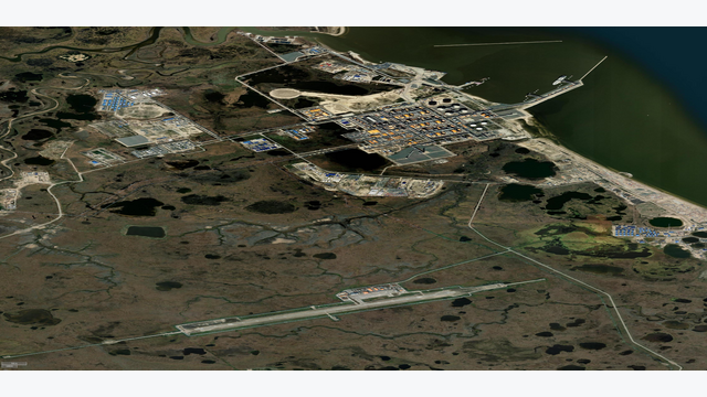 Satelliten-Bild des YAMAL Gasfelds in Russland