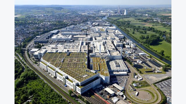 Blick auf das Audi-Werk in Neckarsulm