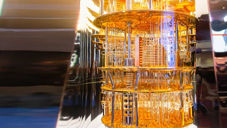 LAS VEGAS, NEVADA - JANUARY 7, 2020: IBM Q System One Quantum Computer at the Consumer Electronic Show CES 2020